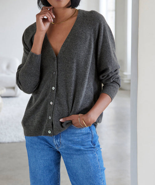 Lightweight Cashmere Cardigan Sweater - The Cozy Up Cardi - AYR