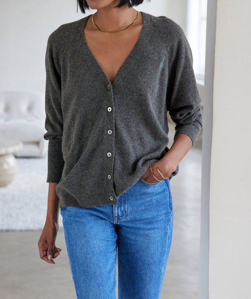 Lightweight Cashmere Cardigan Sweater - The Cozy Up Cardi - AYR