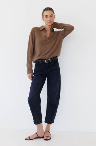 The Cashmere Polo – Shiitake heather