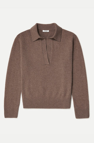 The Cashmere Polo – Shiitake heather