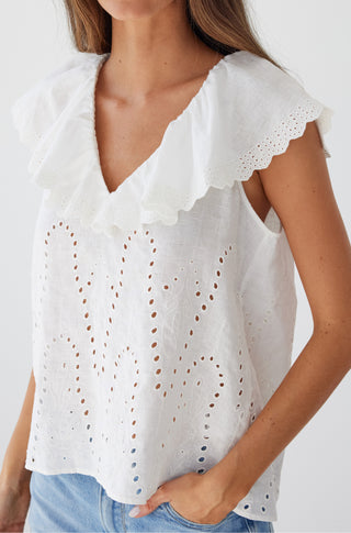 The Ciao Ciao (Final Sale) – Embroidered white