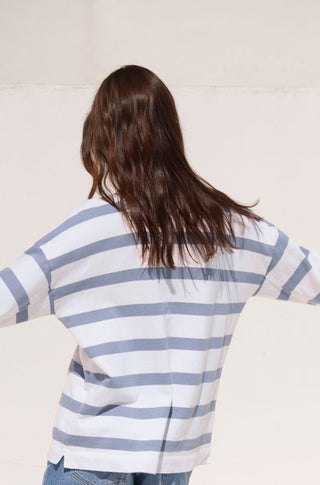 The Early Mornings Tee – Sundown stripe in overcast