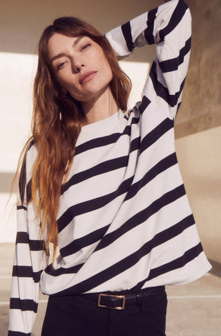 The Early Mornings Tee – Magpie stripe