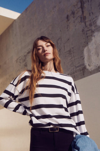 The Early Mornings Tee – Magpie stripe