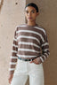 The Early Mornings Tee  – Sundown Stripe in Shiitake