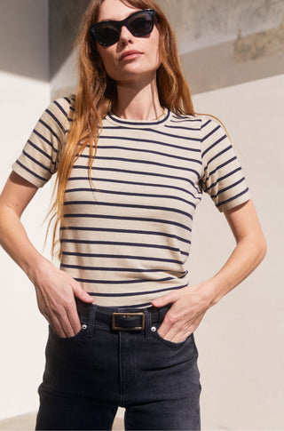 The Matinee Tee (Final Sale) – Sandstone stripe