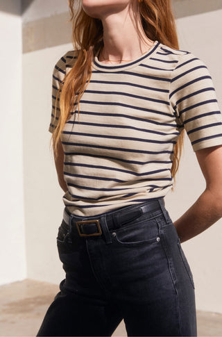 The Matinee Tee (Final Sale) – Sandstone stripe