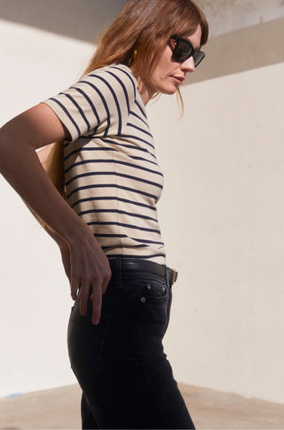 The Matinee Tee (Final Sale) – Sandstone stripe