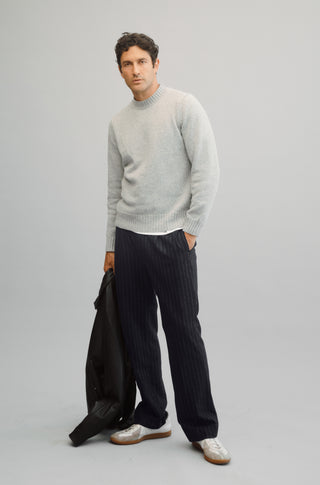 The Pal in Wool – Navy chalk stripe