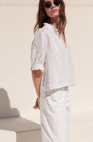 The Allora (Final Sale) – Embroidered white