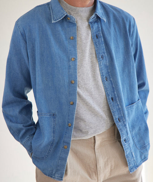 Long Sleeve Chambray Shirt Jacket - The Dive - AYR